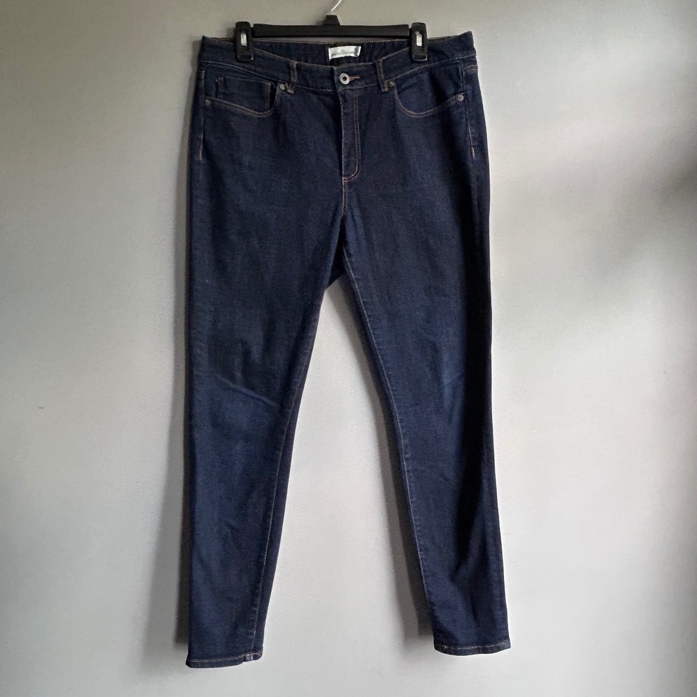 LL Bean Signature Womens Skinny Jeans Dark Wash Stretch Denim Size 14 505143